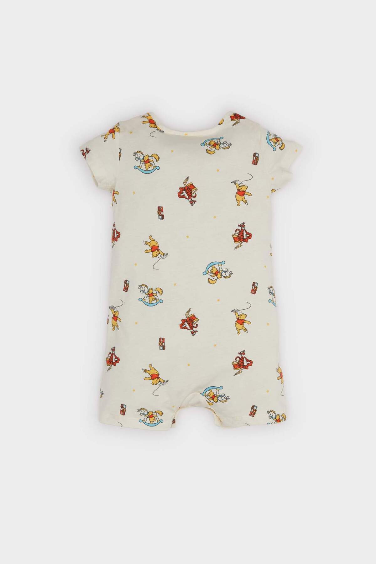 Defacto Disney Winnie The Pooh Penye Kısa Kollu Tulum Erkek Bebek Yenidoğan E9553A525SM fotoğrafı 4 (önizleme)