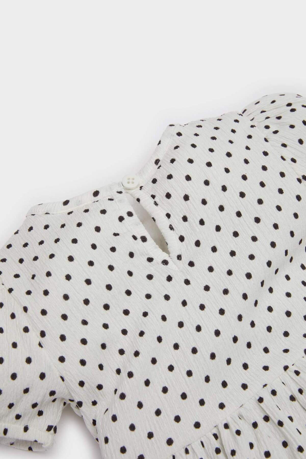 Defacto Puantiyeli Kısa Kollu Yazlık Elbise Kız Bebek E8719A525SM fotoğrafı 6 (önizleme)