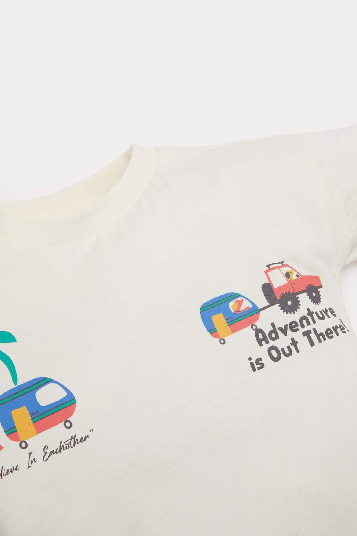 Defacto 2'li Takım Palmiye Baskılı Kısa Kollu Tişört Beli Lastikli Şort Alt Erkek Bebek E6813A525SM fotoğrafı 5 (önizleme)