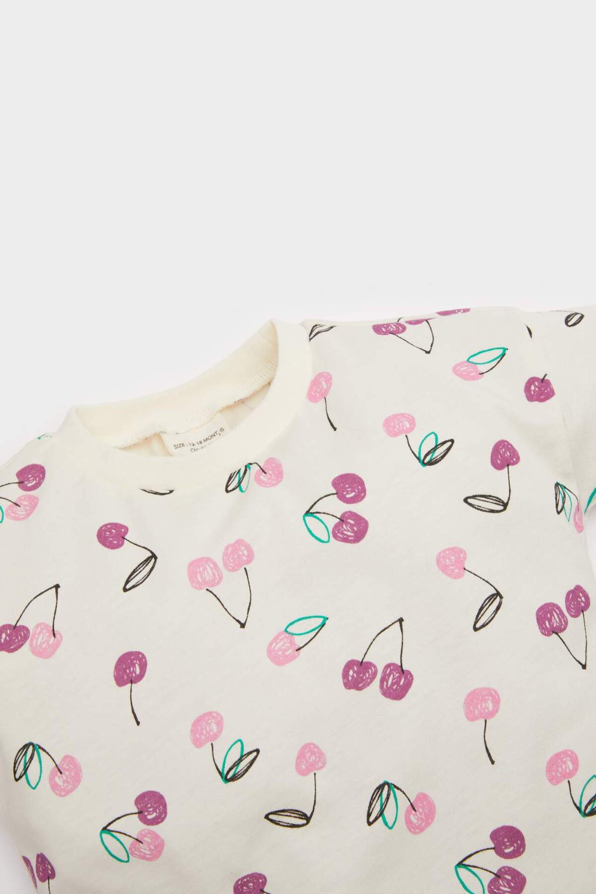 Defacto 2'li Takım Desenli Kısa Kollu Tişört Beli Lastikli Şort Kız Bebek E8432A525SM fotoğrafı 3 (önizleme)