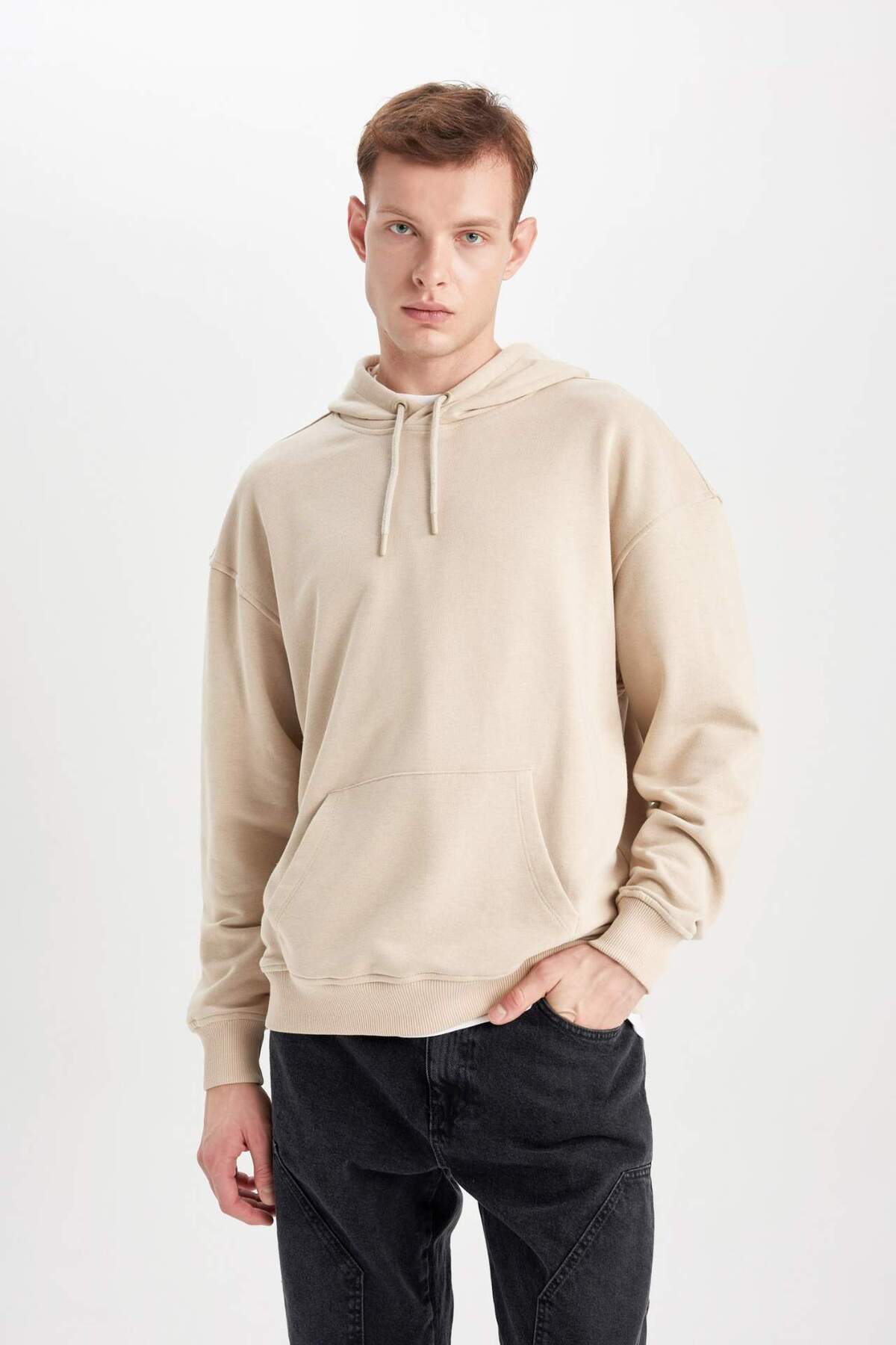 DeFacto Oversıze Kapüşonlu Sweatshirt B7849AXNS — بژ