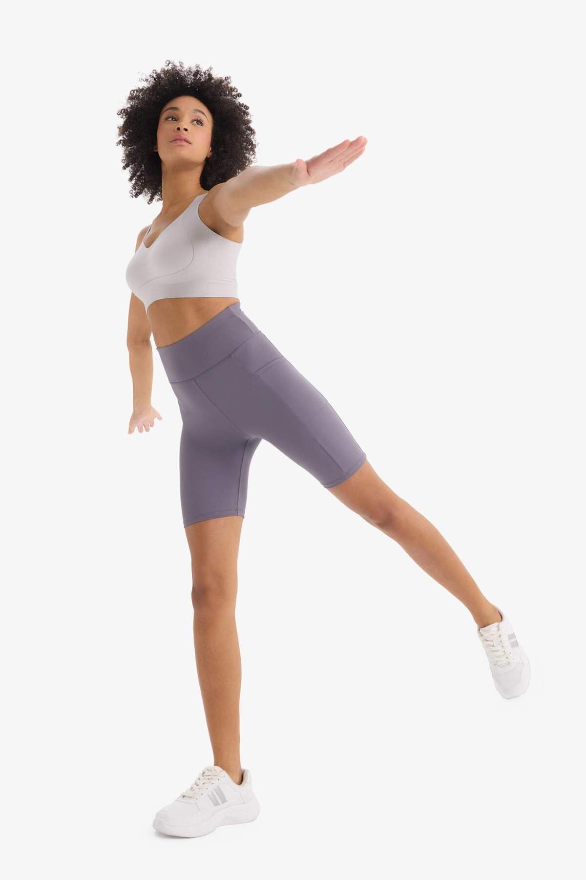 Defacto  Toparlayıcı Yüksek Bel Biker Sporcu Tayt E6323AX25SM - Görsel 2