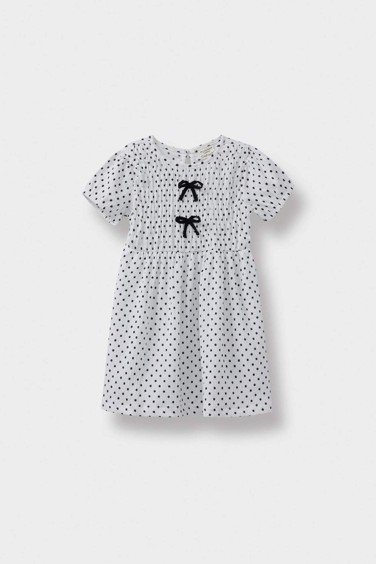 Defacto Puantiyeli Kısa Kollu Yazlık Elbise Kız Bebek E8719A525SM fotoğrafı 3 (önizleme)