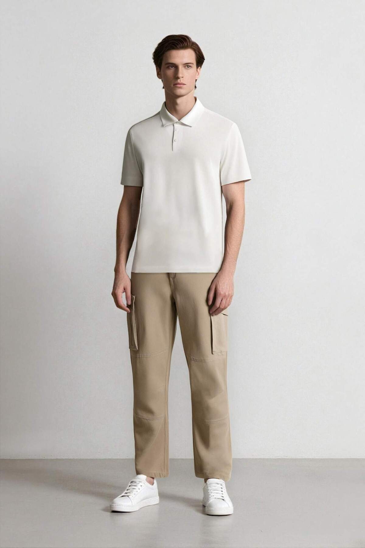 DeFacto Wide Leg Bol Rahat Kesim Kargo Cepli Geniş Paça Gabardin Pantolon E5810AX25SP — بژ