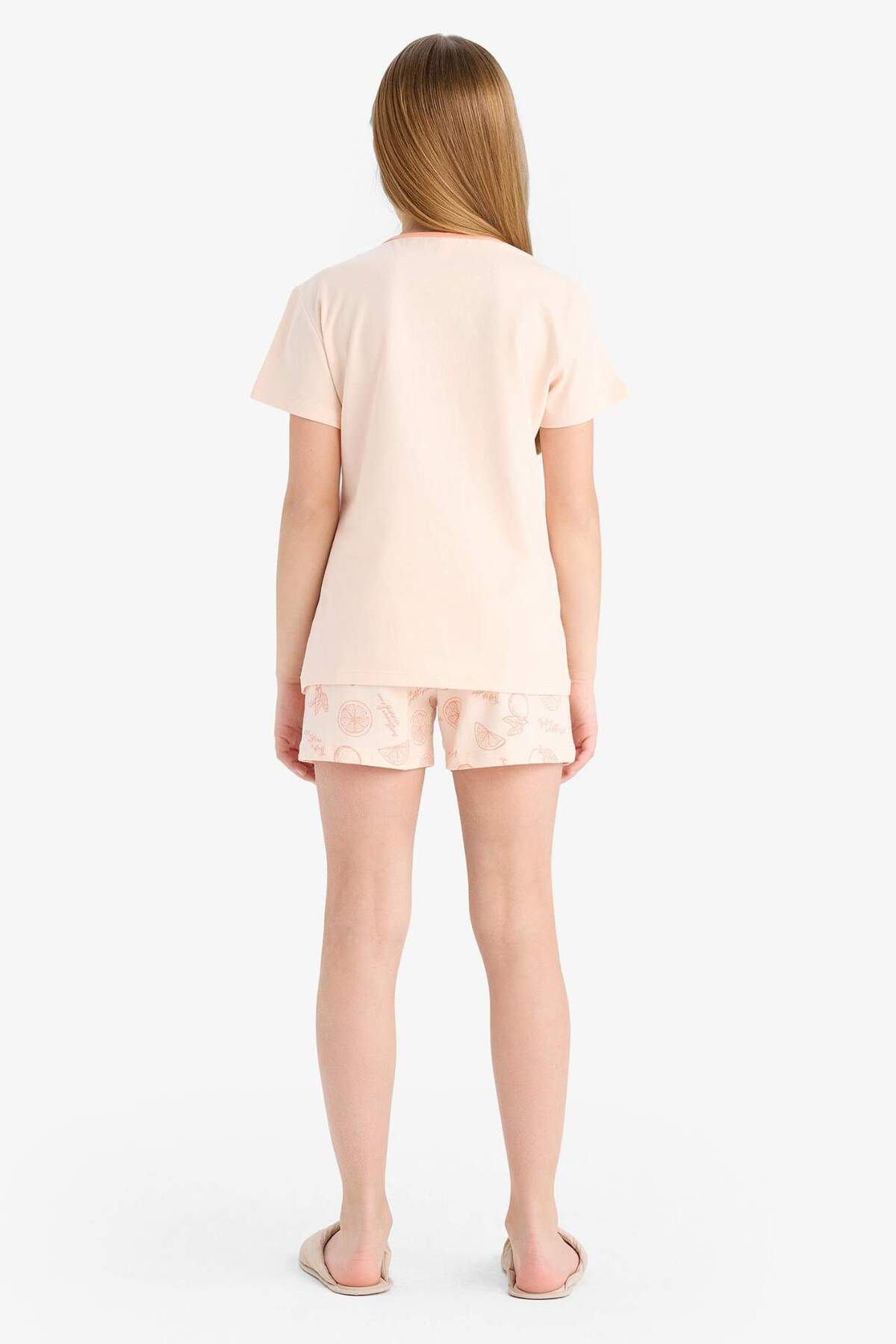 Defacto %100 Pamuklu Baskılı Beli Lastikli Pijama Takımı Kız Çocuk E6234A825SM fotoğrafı 7 (önizleme)