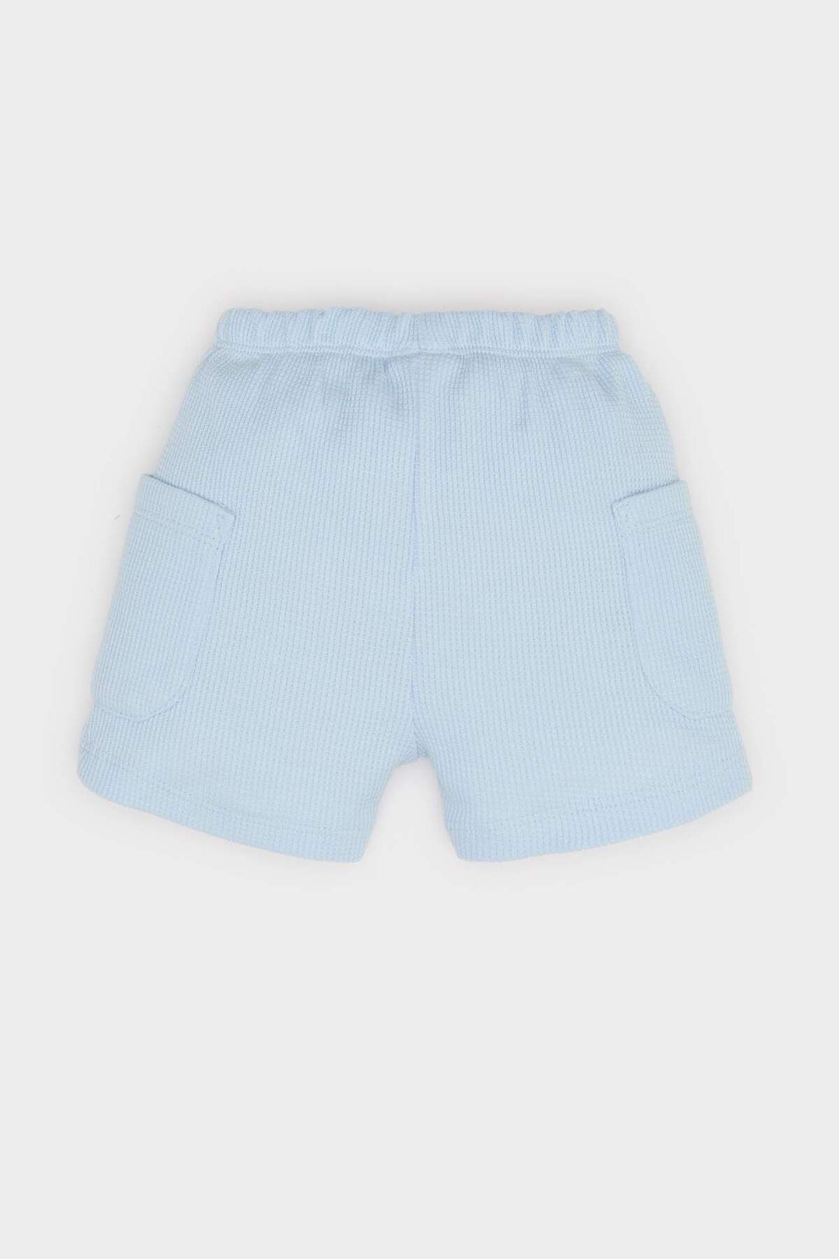Defacto Beli Lastikli Waffle Şort Erkek Bebek E7936A525SM fotoğrafı 3 (önizleme)