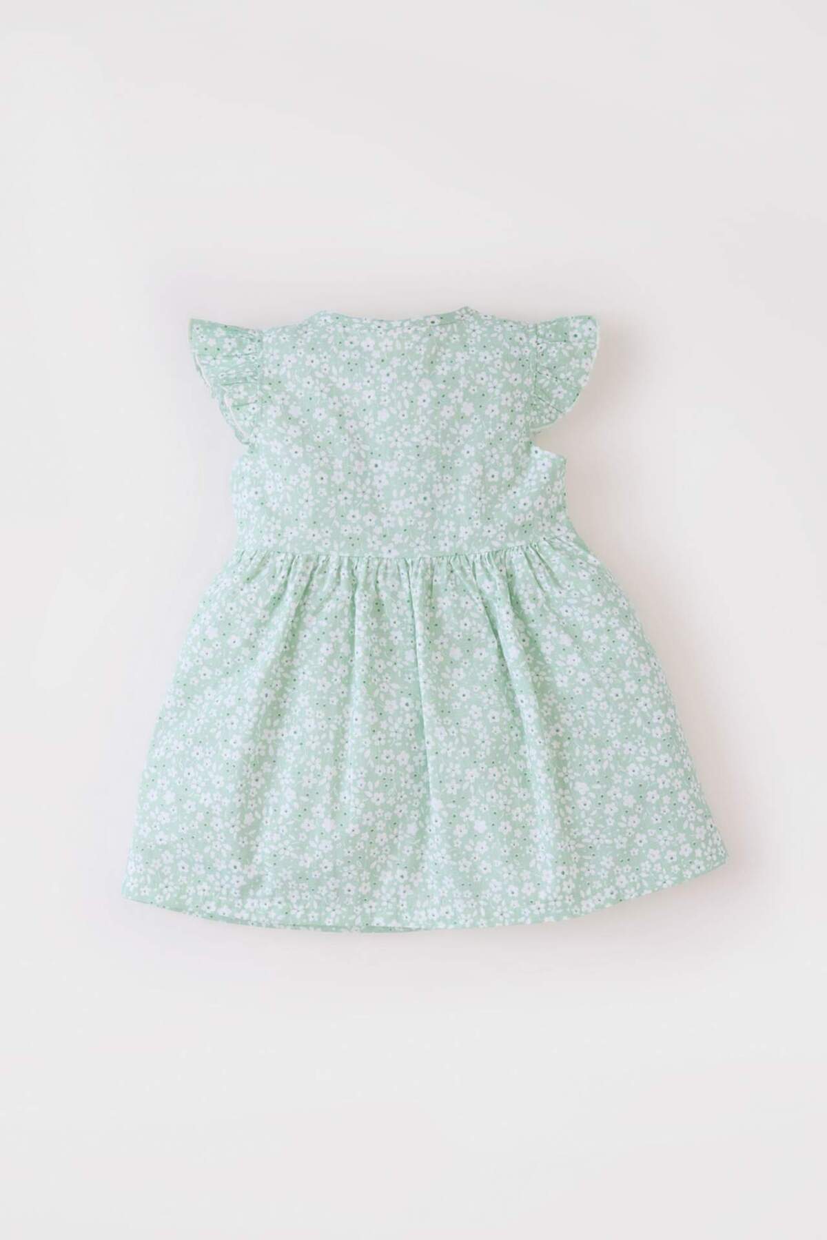Defacto Desenli Kısa Kollu Flamlı Poplin Yazlık Elbise Kız Bebek E0645A525SM fotoğrafı 3 (önizleme)