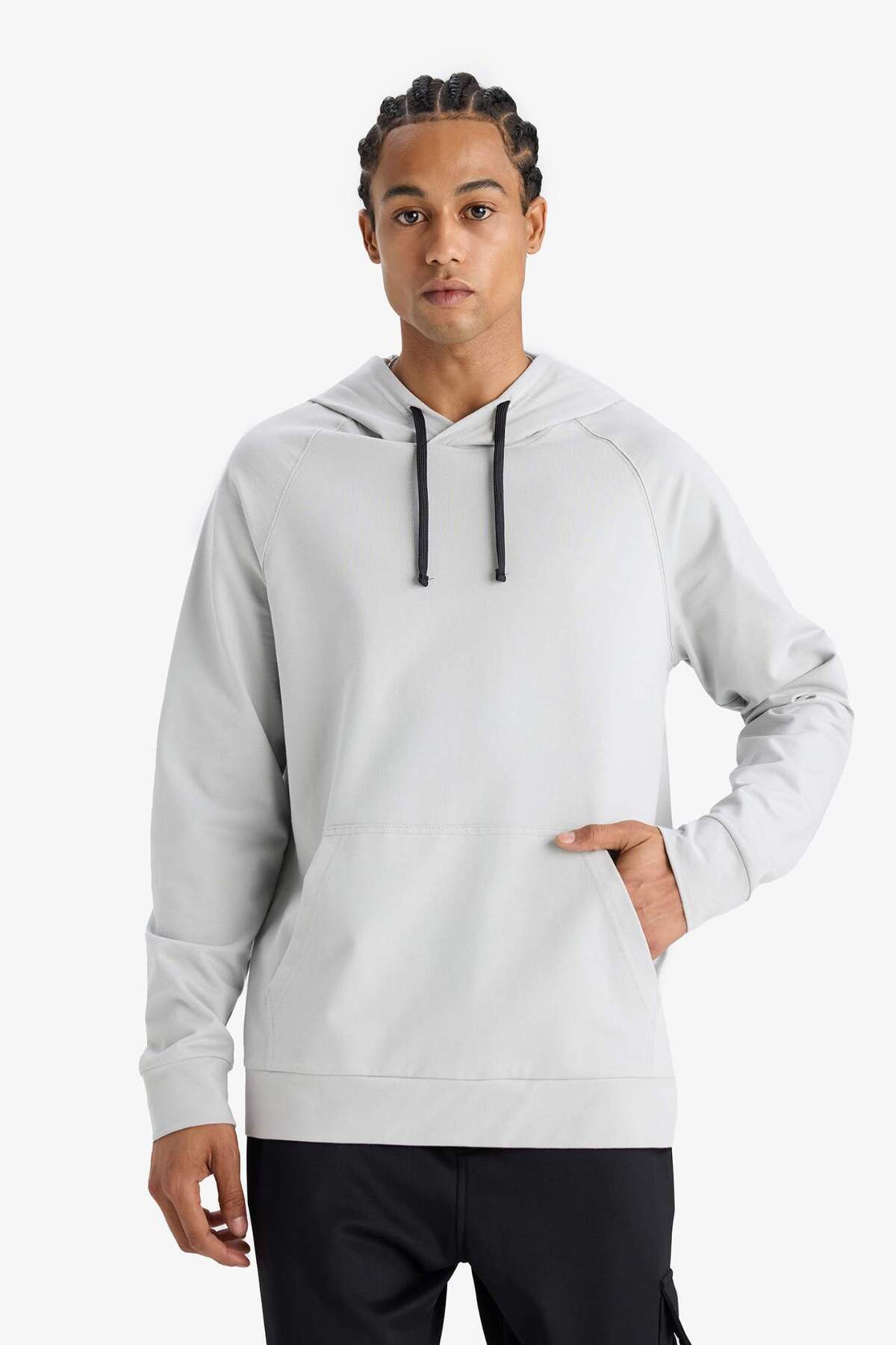 DeFacto Standart Fit Kapüşonlu Sporcu Sweatshirt D8014AX25SP görsel 4