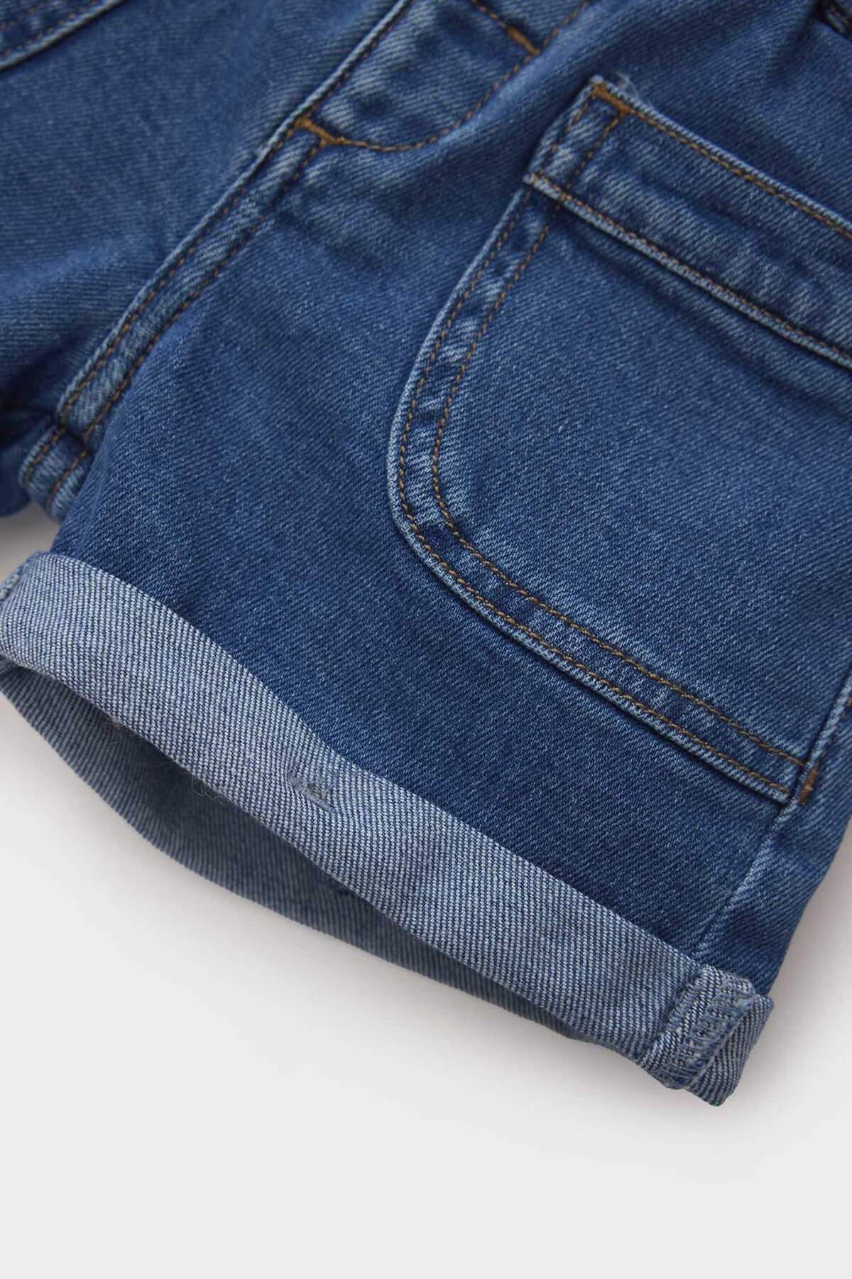 Defacto Paperbag Jean Şort Kız Bebek E0425A525SM fotoğrafı 4 (önizleme)