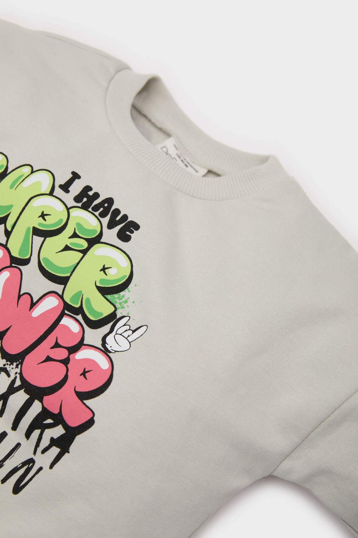 Defacto Bisiklet Yaka Baskılı Sweatshirt Erkek Bebek E5936A525SP fotoğrafı 2 (önizleme)