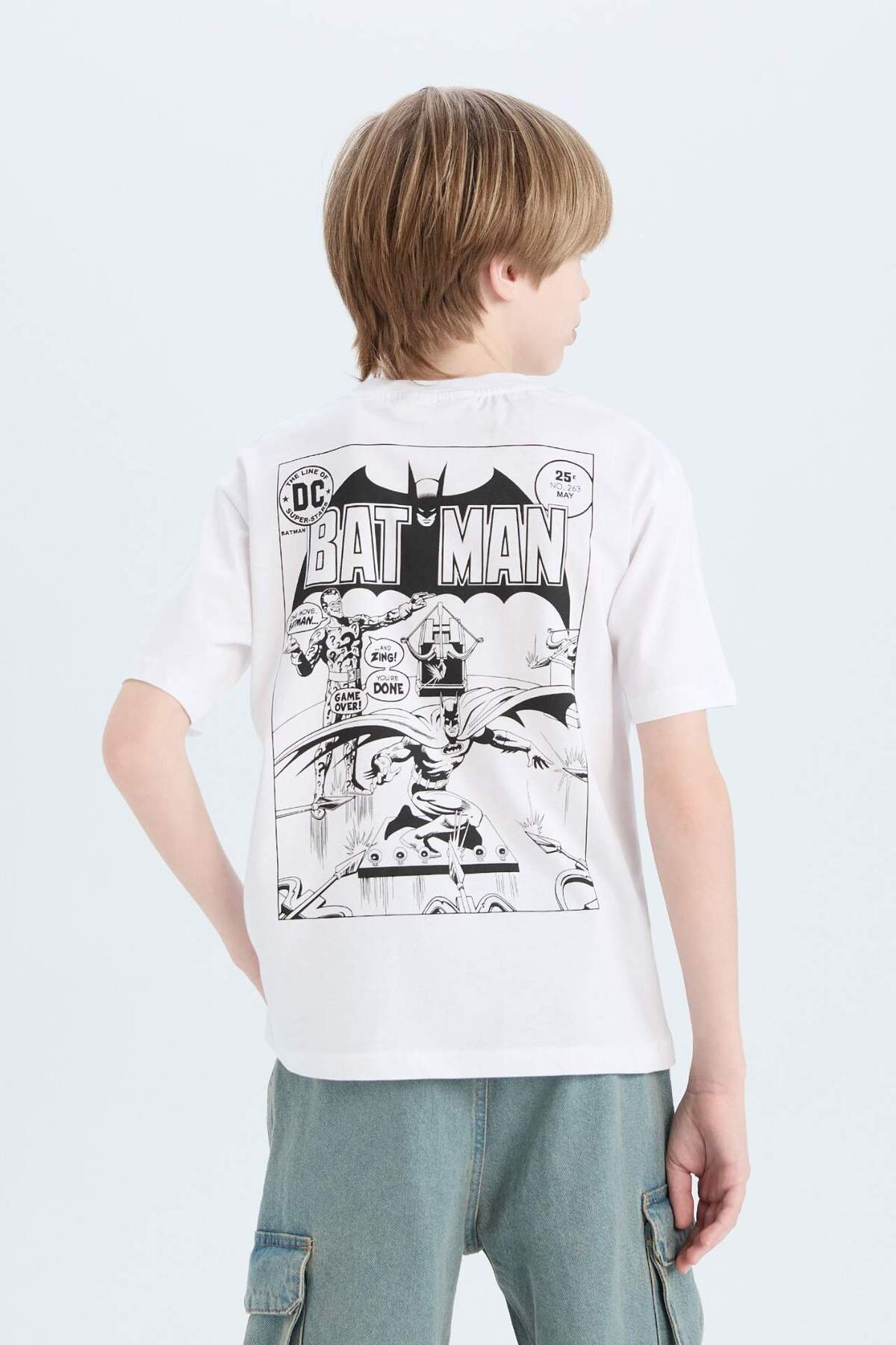 Batman Crew Neck Back Printed Short Sleeve T-Shirt Boys E3109A825SM