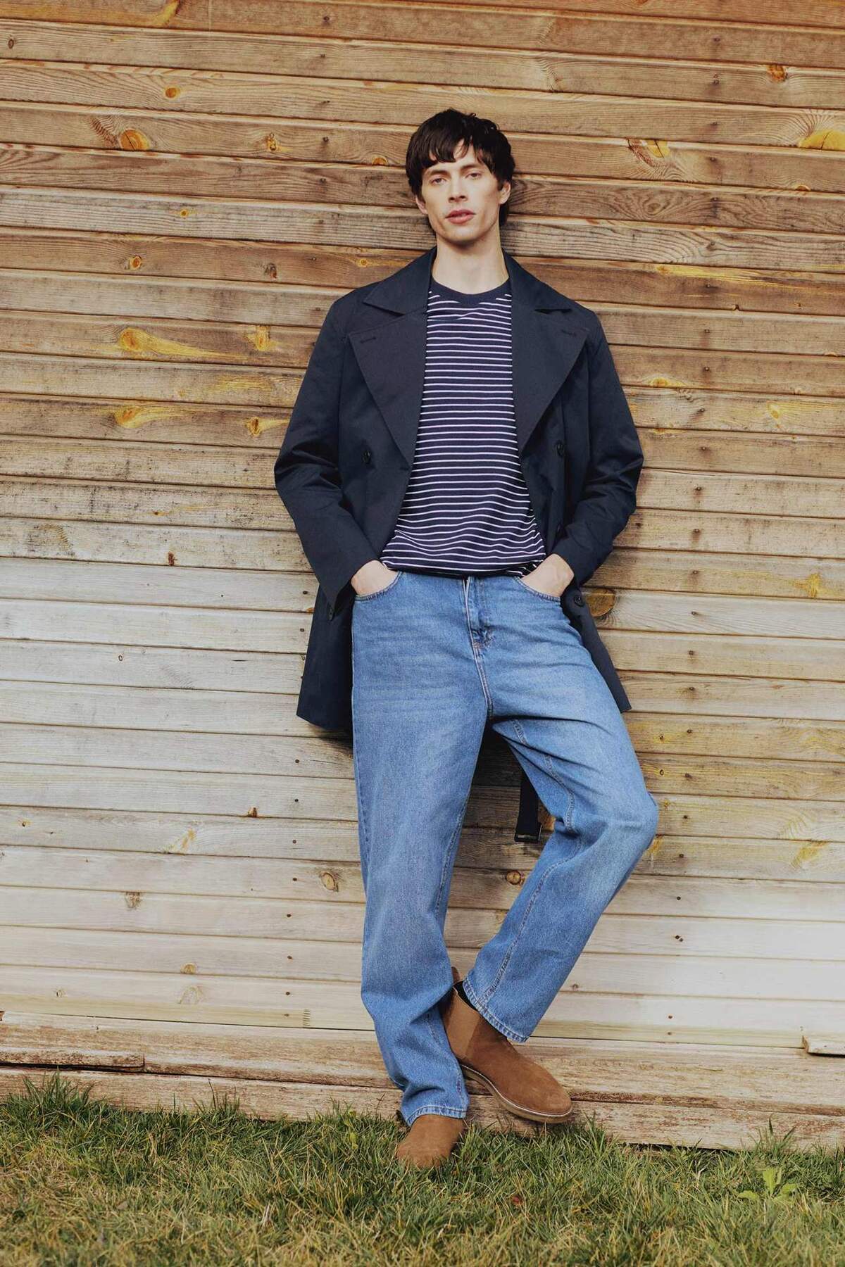 Defacto  Slim Fit Dar Kesim Astarlı Düğmeli Cepli Kemerli Mevsimlik Baharlık Trençkot D5528AX25SP - Görsel 2