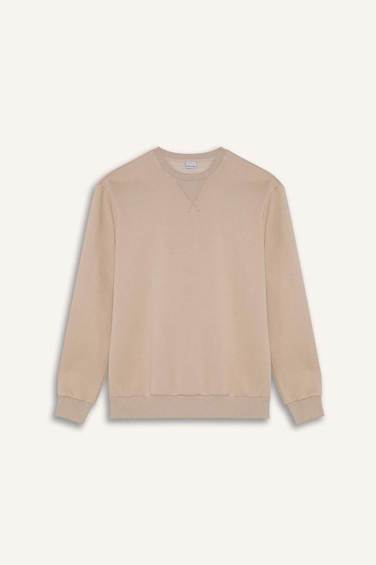 DeFacto Regular Fit Bisiklet Yaka Kalın Basic Düz Sweatshirt T3777AZ25SP görsel 7