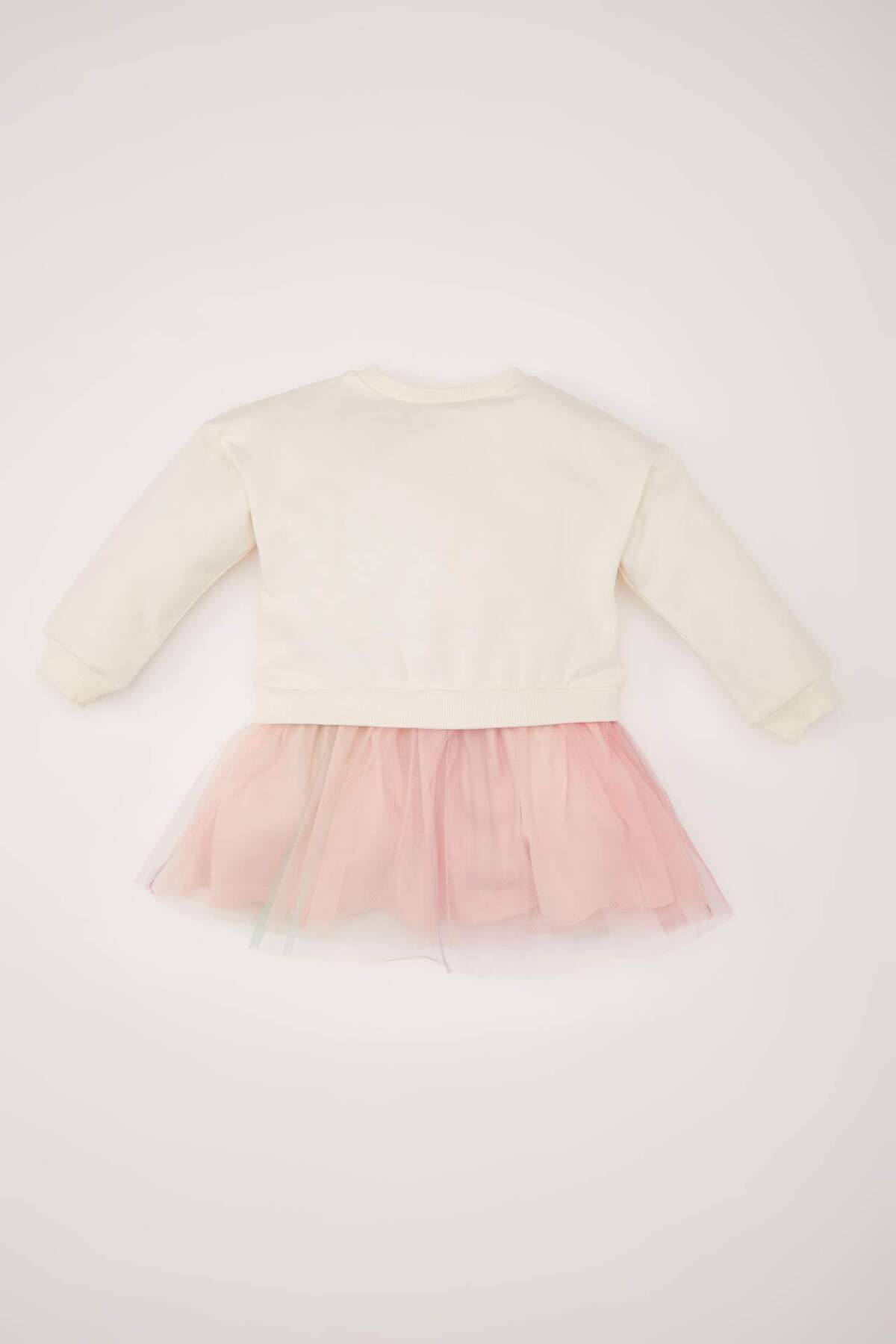 Defacto Barbie Uzun Kollu Tül Elbise Kız Bebek D9584A525SP fotoğrafı 3 (önizleme)