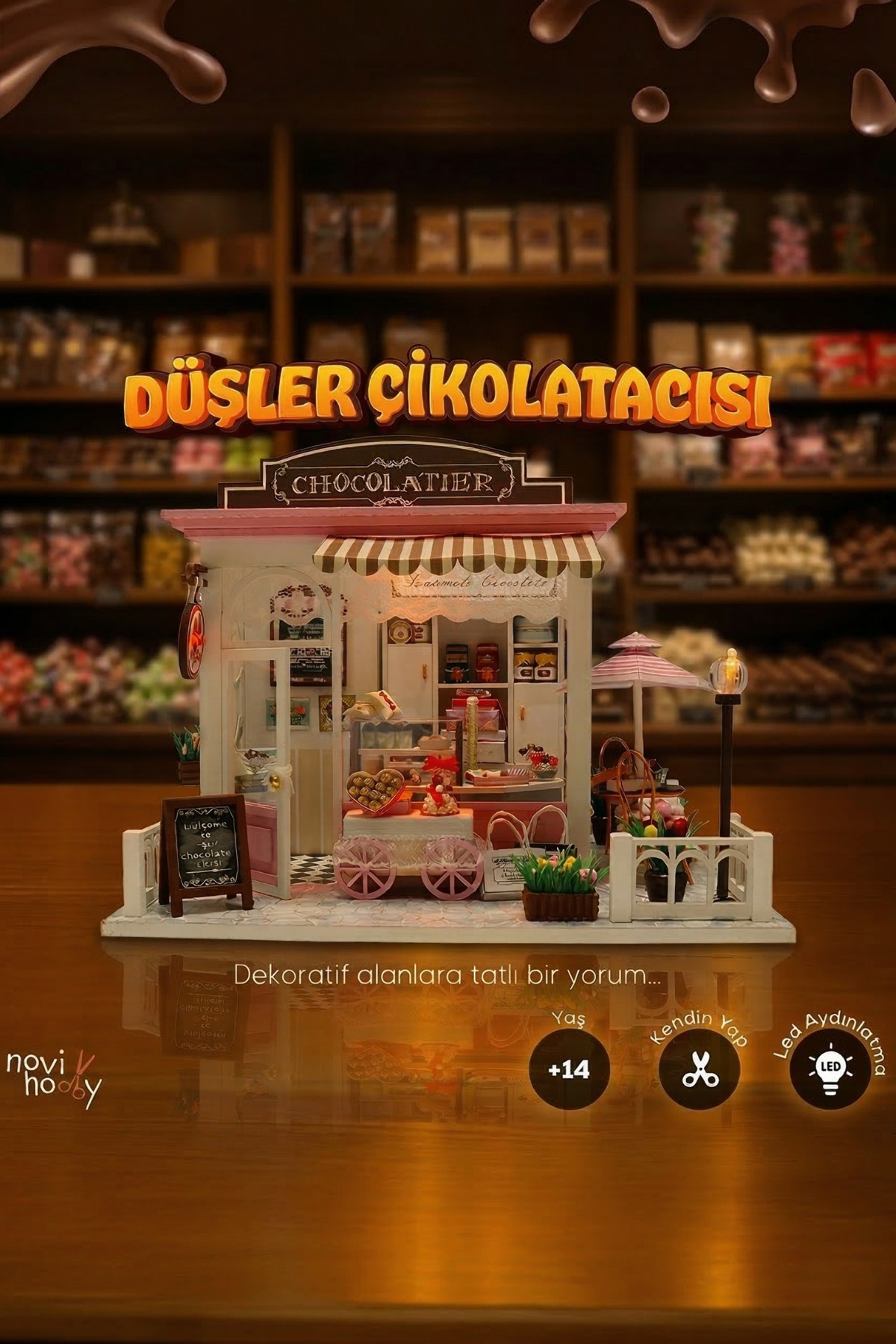 NoviHobby Düşler Çikolatası 3D Puzzle Ahşap Minyatür Maket Kiti