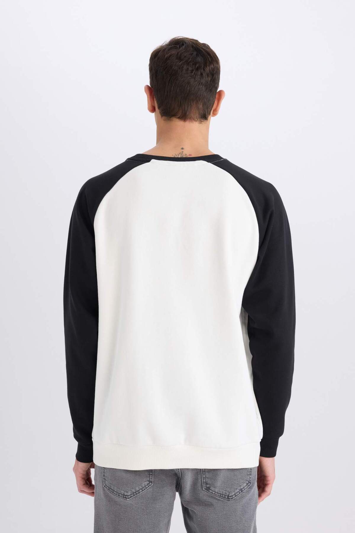 DeFacto Oversıze Bisiklet Yaka Baskılı Sweatshirt D6997AX25SP görsel 6