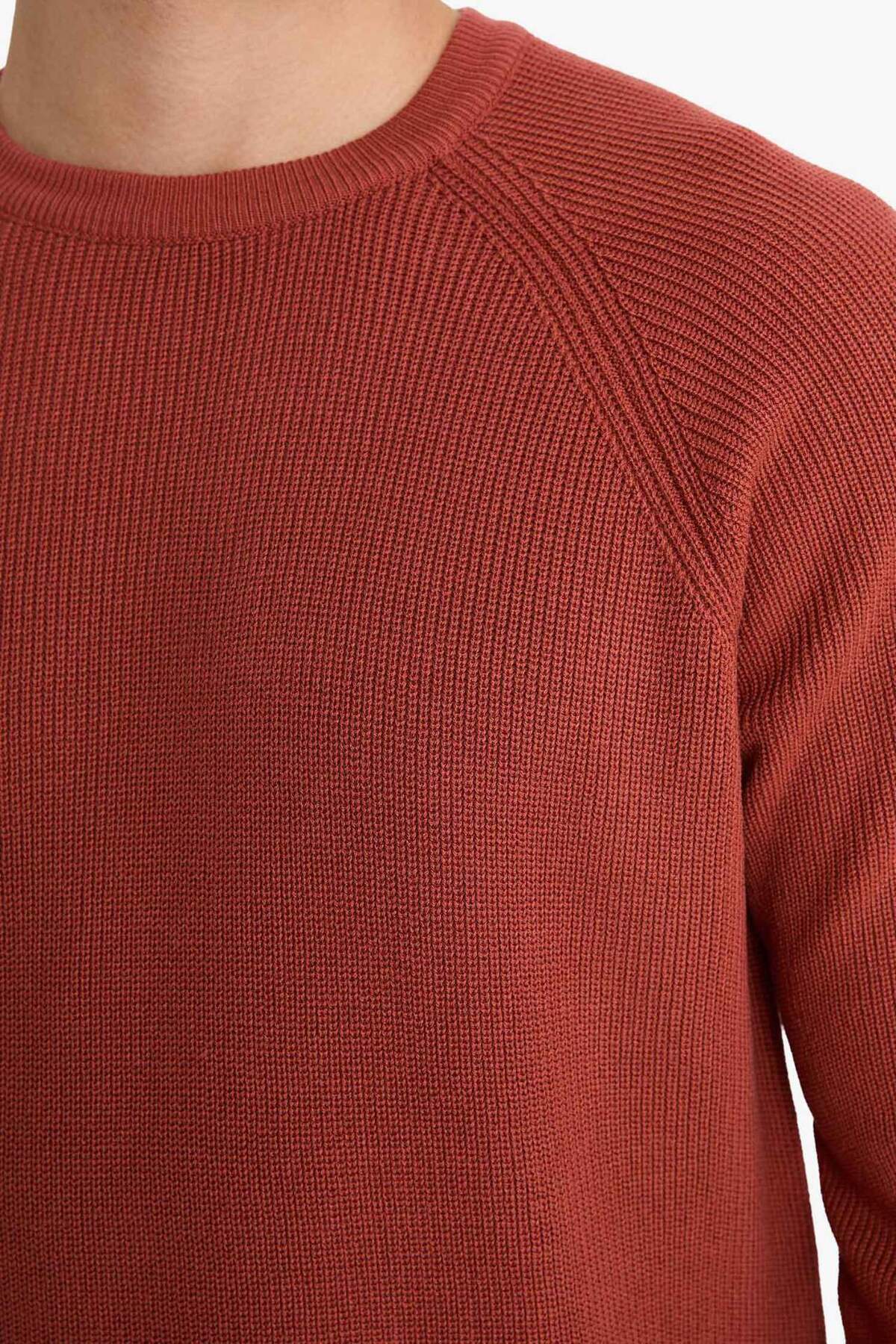 Defacto  Standart Fıt Bisiklet Yaka Triko Kazak A8458AX24WN - Görsel 5