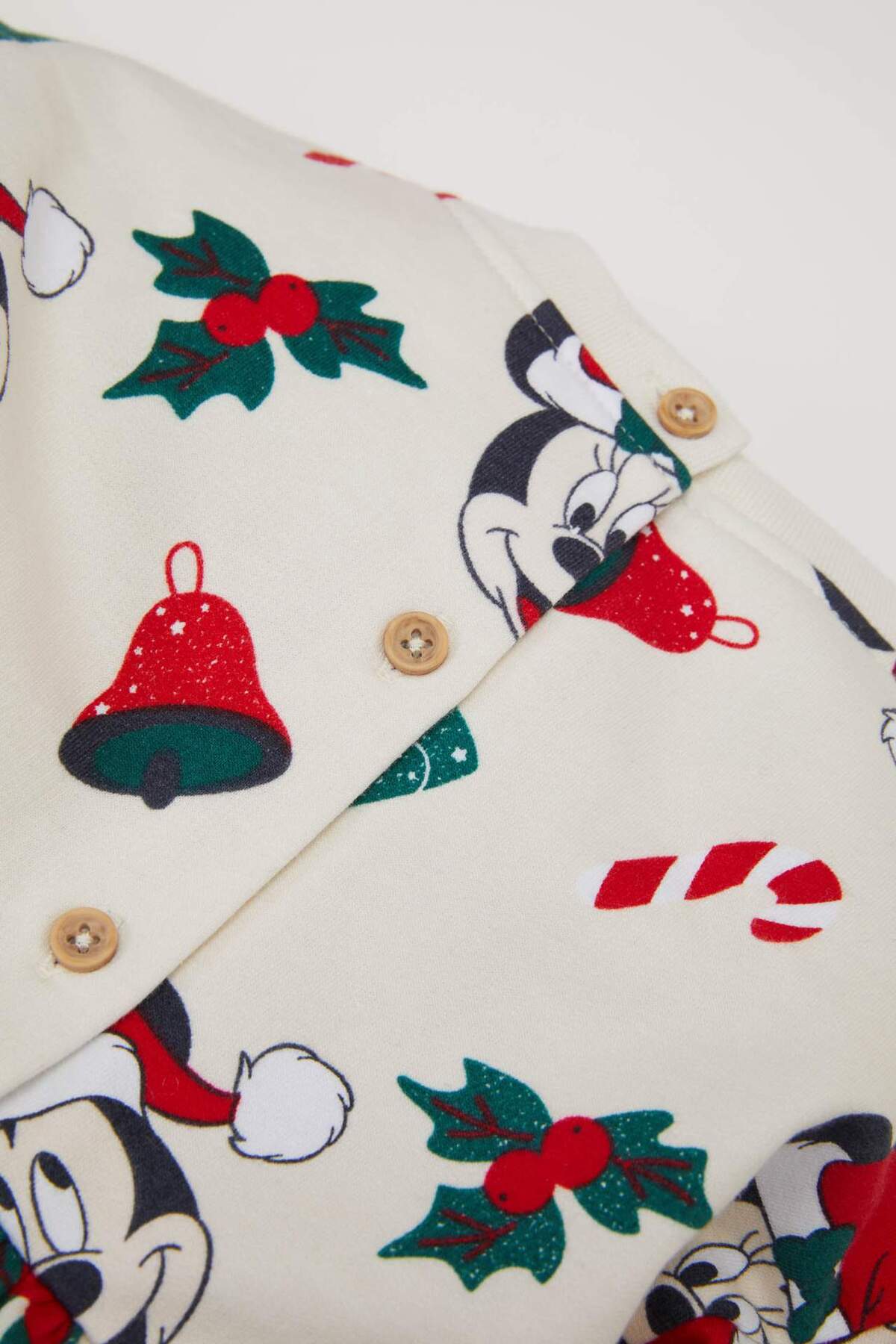 Defacto Disney Mickey & Minnie Yılbaşı Temalı Elbise Kız Bebek D7431A524WN fotoğrafı 3 (önizleme)