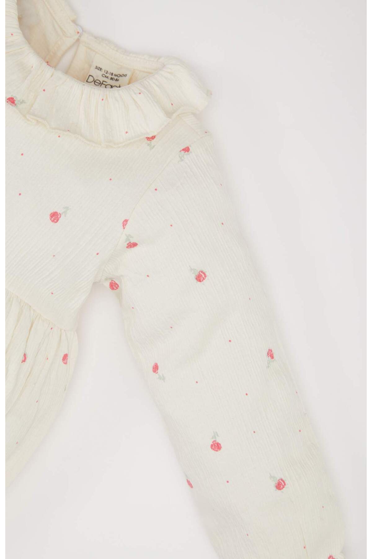 Defacto Çiçek Desenli Uzun Kollu Çıtçıtlı Body Kız Bebek Yenidoğan D9092A525SP fotoğrafı 2 (önizleme)