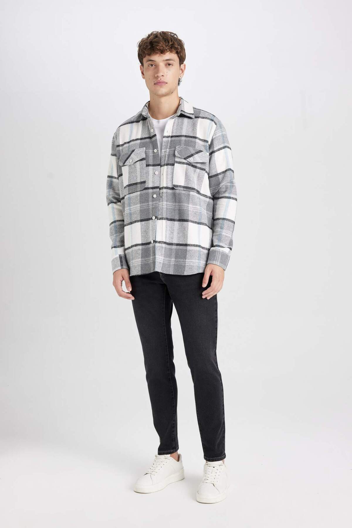 DeFacto Regular Fit Kareli Oduncu Flanel Uzun Kollu Gömlek D6027AX24AU görsel 2
