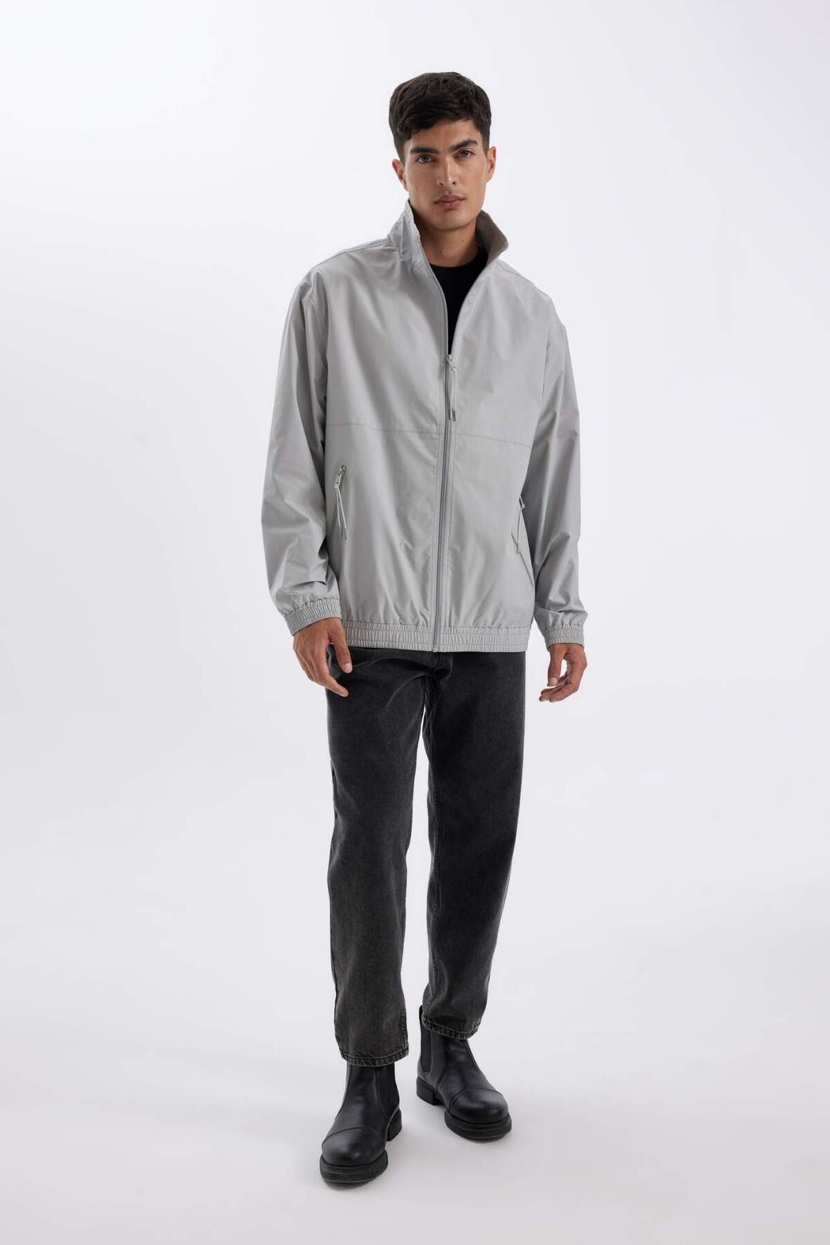 Defacto  Regular Fit Dik Yaka Fermuarlı Cepli Mevsimlik Baharlık Ceket Mont C4563AX24AU - Görsel 2