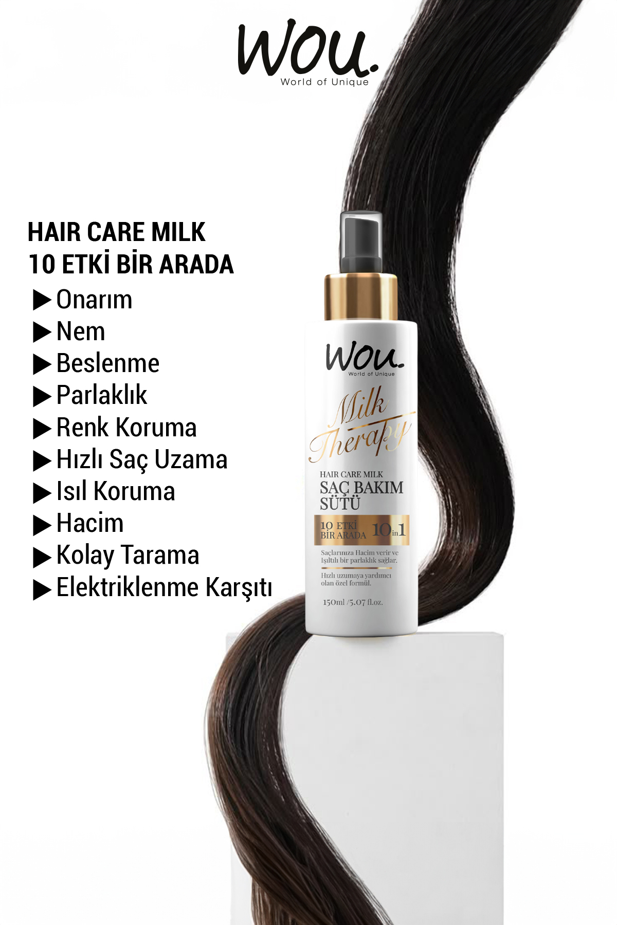 Wou Saç Bakım Sütü 150ml — WOUKERATİNMİLK — تصویر 3 از 6