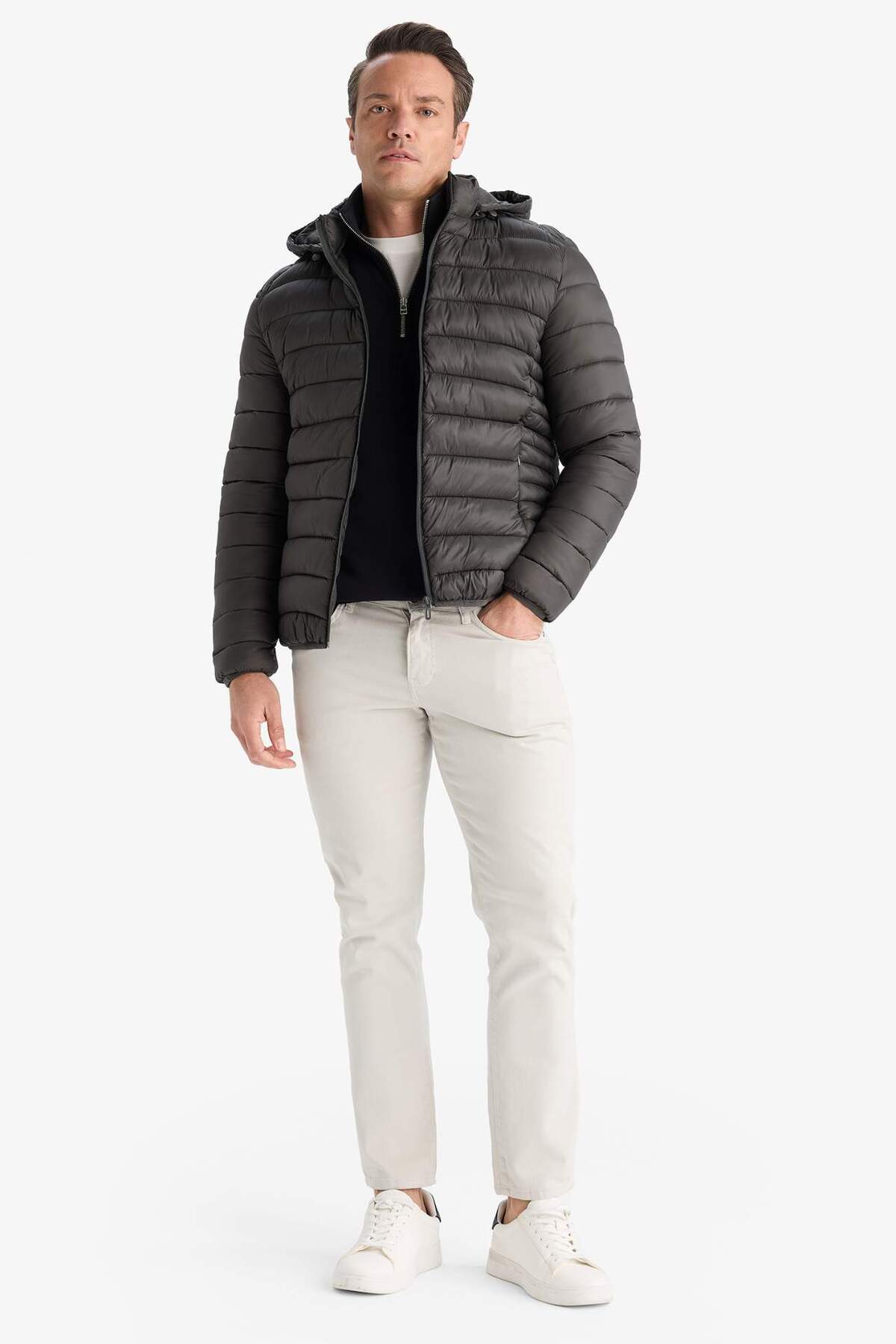 Sıcak Tutan Su İtici Slim Fit Mont N4661AZ24AU — خاکی — تصویر 2 از 8