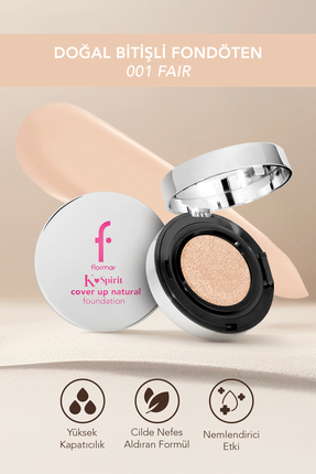 Flormar K-Spirit Cover Up Yoğun Kapatıcı Pürüzsüz Doğal Bitişli Cushion Fondö...