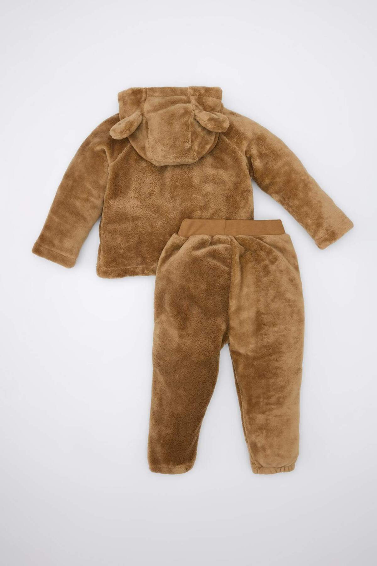 Defacto Erkek Bebek 2li Takım Ayıcık Nakışlı Pelüş Kapüşonlu Sweatshirt Beli Lastikli Alt B3180A524WN fotoğrafı 5 (önizleme)