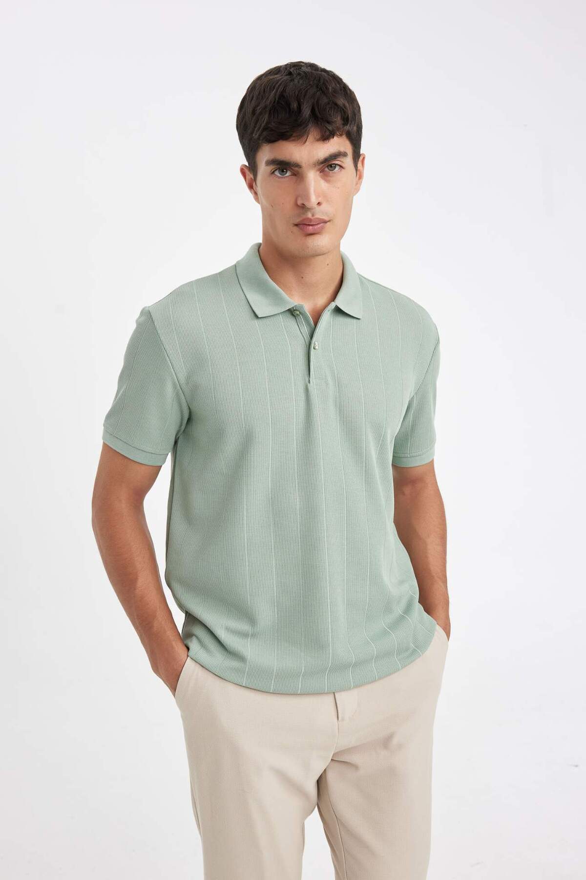 Defacto New Regular Fit Polo Neck Short Sleeve T-Shirt D5996Ax24Sm