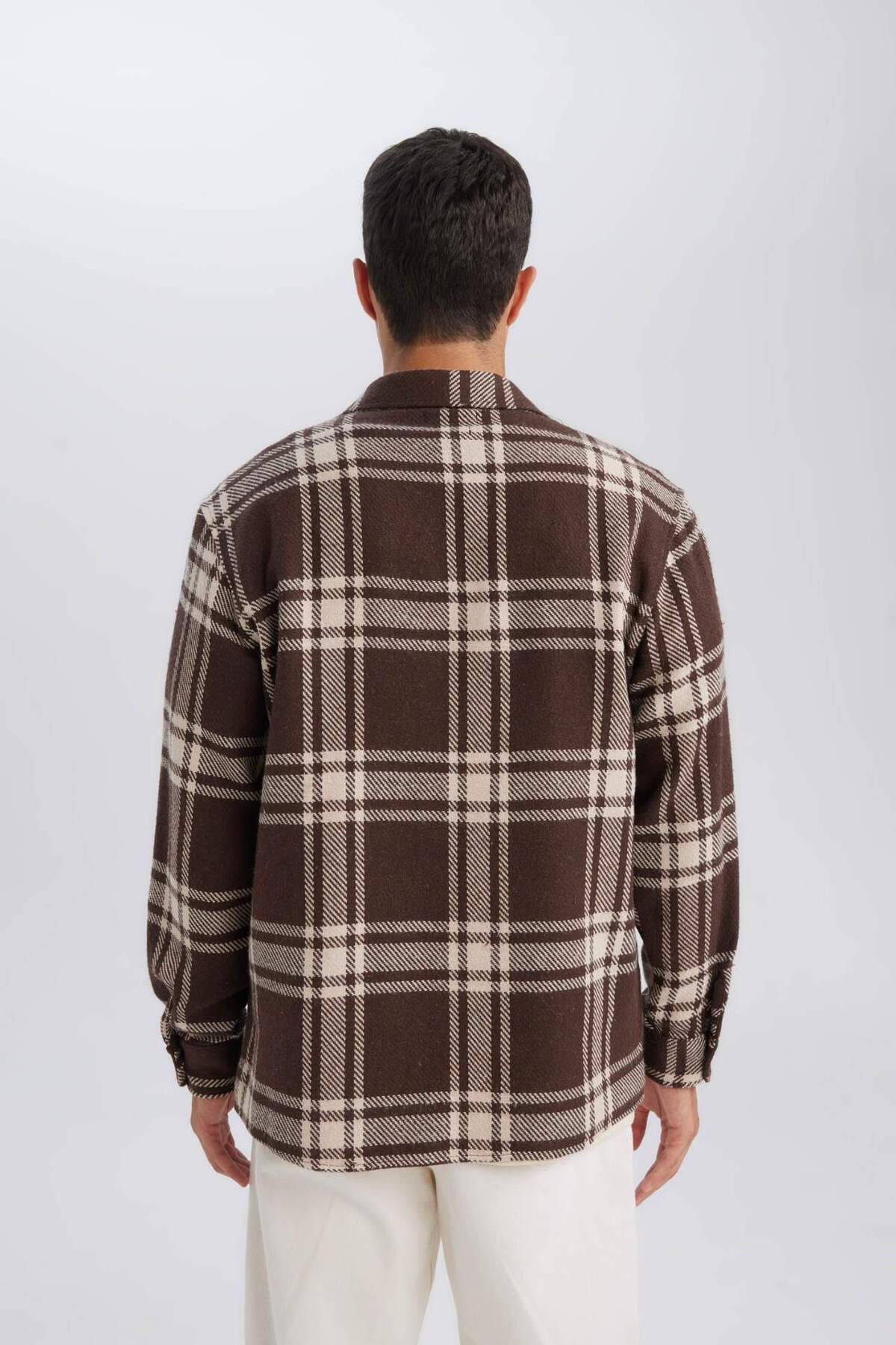 DeFacto Regular Fit Kareli Oduncu Flanel Uzun Kollu Gömlek D4132AX24WN görsel 7