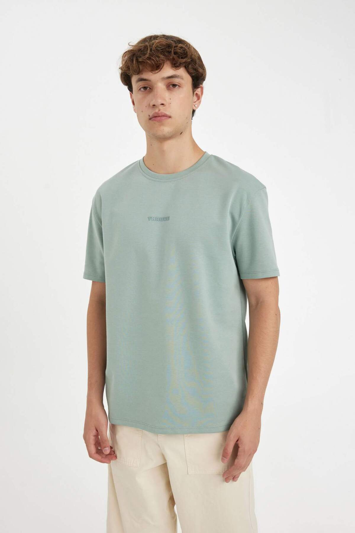 Defacto Regular Fit Crew Neck Printed Heavy Fabric Short Sleeve T-Shirt C6139Ax24Au