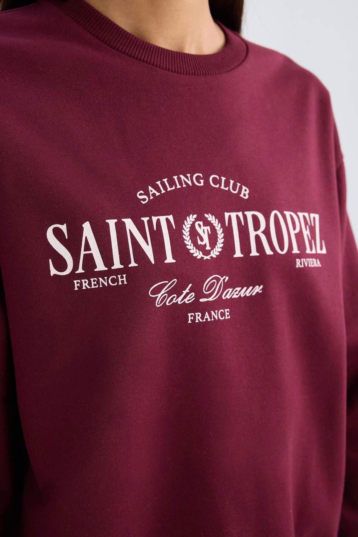 Defacto  Regular Fit Bisiklet Yaka Baskılı İnce Sweatshirt D5930AX24AU - Görsel 5