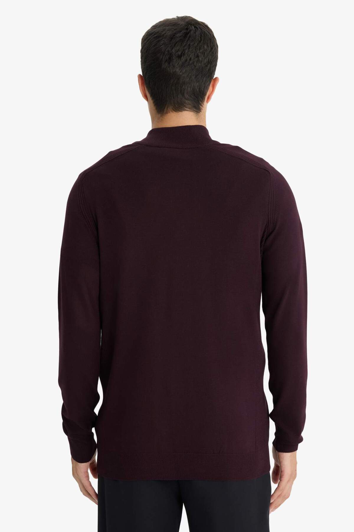 Defacto  Mavi Standart Fit Normal Kesim Yarım Balıkçı Yarım Fermuarlı Triko Kazak D0624AX24AU - Görsel 6