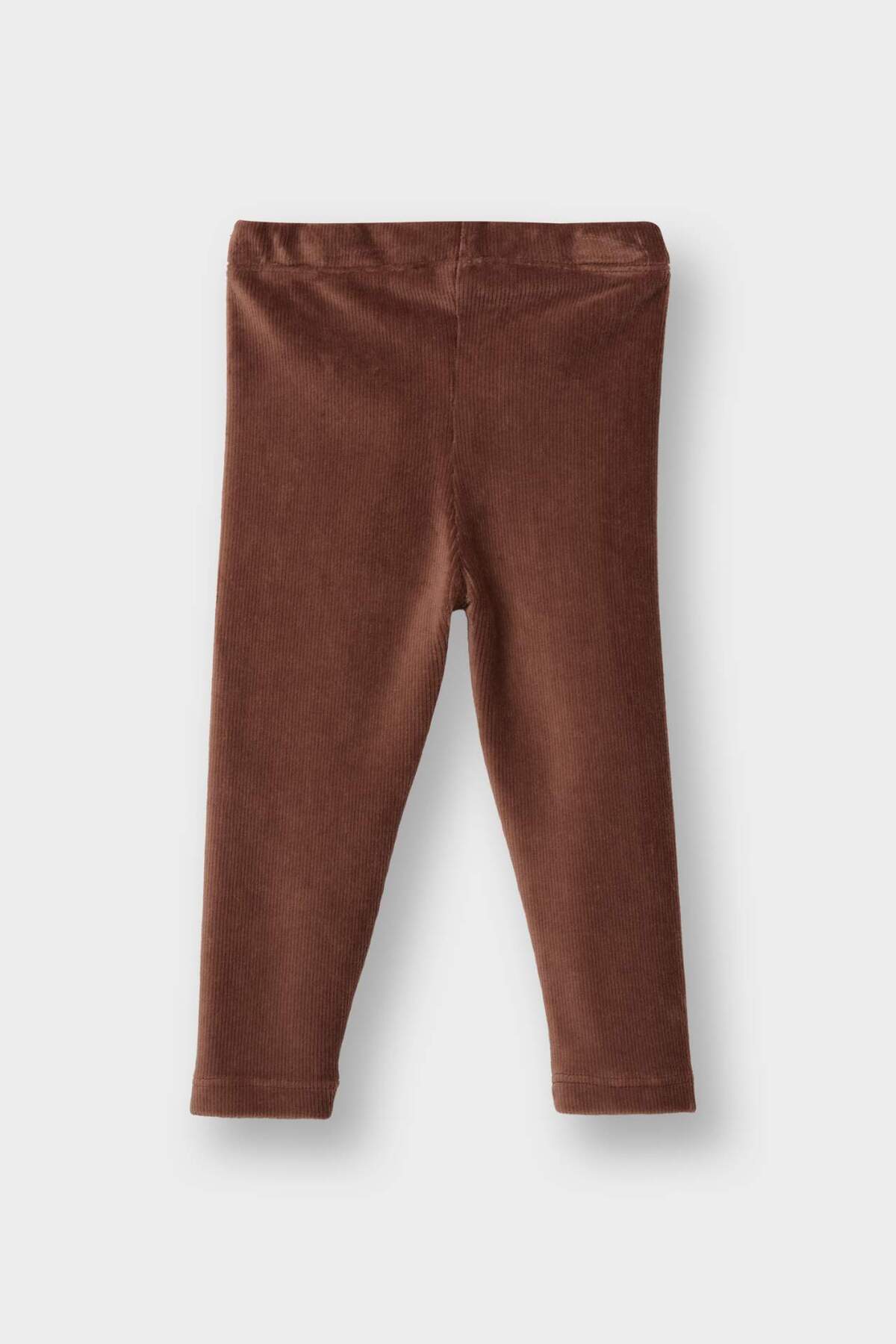 Defacto Kız Bebek Düz Paça Beli Lastikli Basic Düz Fitilli Kadife Tayt Y1083A224WN fotoğrafı 3 (önizleme)