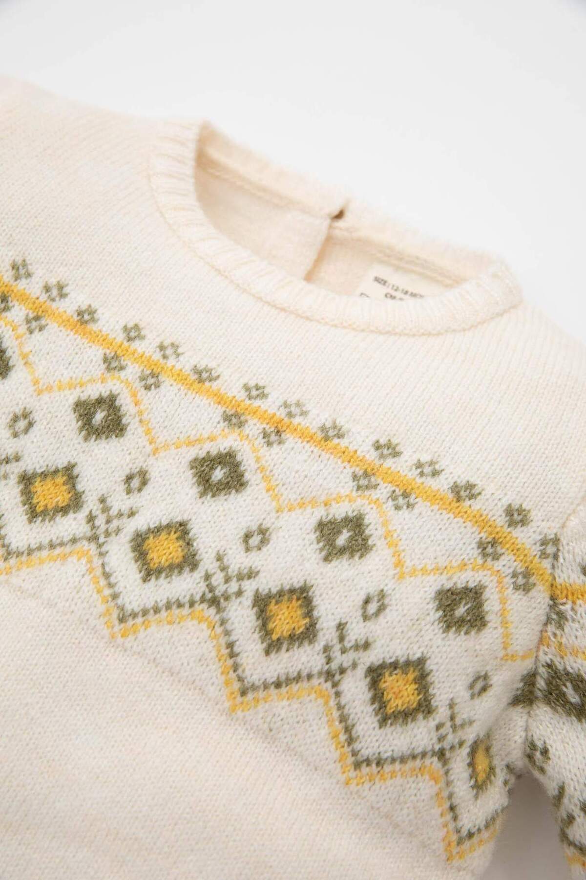 Defacto Etnik Desenli Triko Kazak Erkek Bebek C8866A524WN fotoğrafı 3 (önizleme)