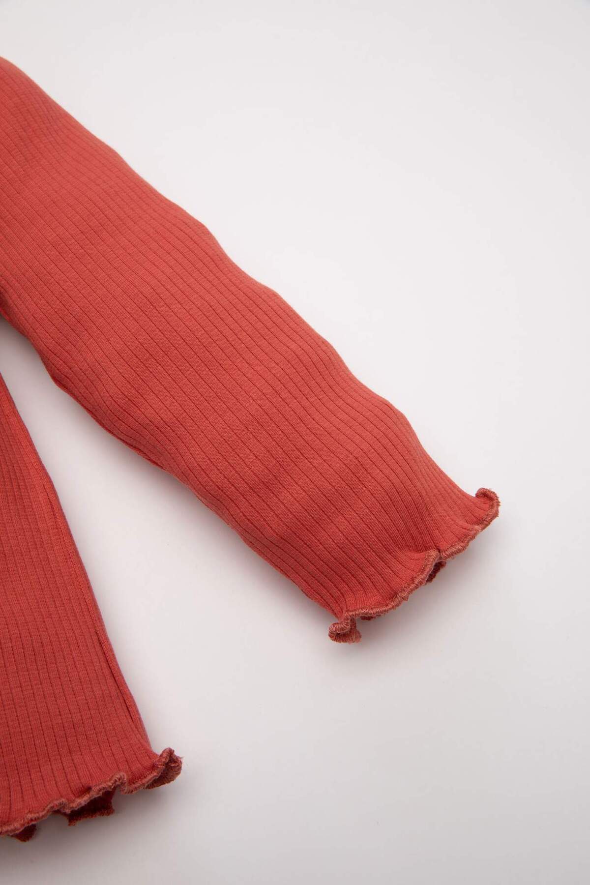 Defacto Kız Bebek 2li Takım Fitilli Kaşkorse Uzun Kollu Basic Düz Tişört Tayt D6200A5NS fotoğrafı 4 (önizleme)