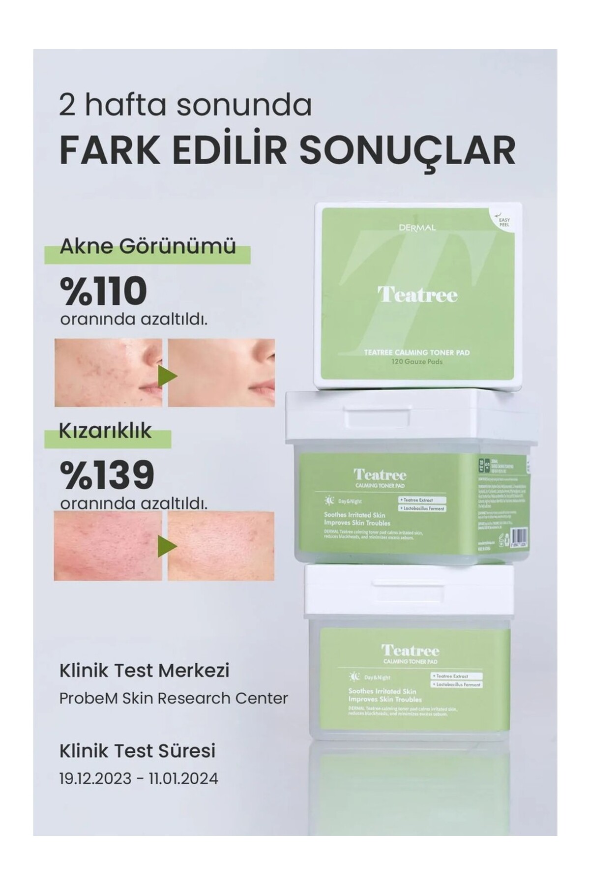 Çay Ağacı Siyah Nokta Karşıtı Tonik Pedi 12 Adet Sebum Kontrol Yatıştırıcı Cilt Bakım Pedi — DERMAL/PAD/012 — تصویر 3 از 7