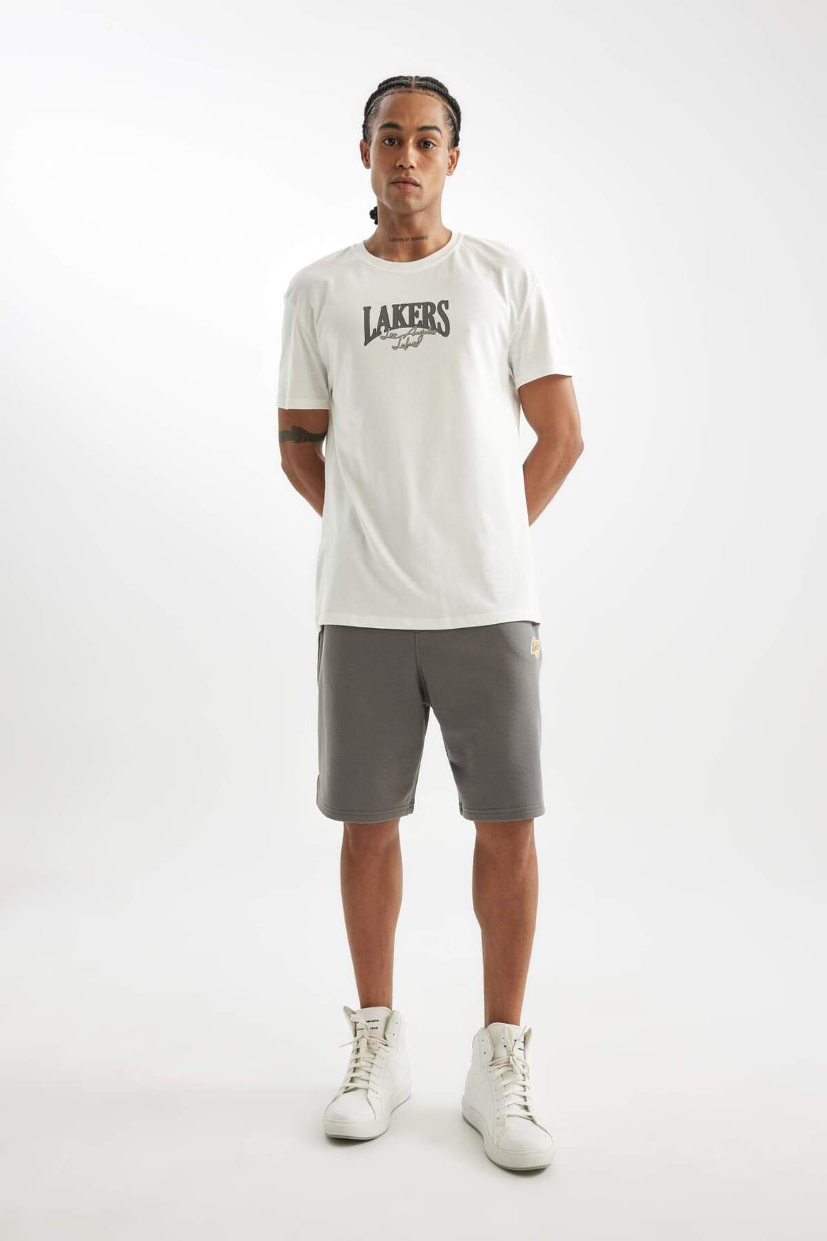 Defacto Nba Los Angeles Lakers Short Leg Shorts D2752Ax24Au