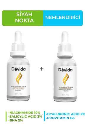 Devida Siyah Nokta Karşıtı ve Nemlendirici Yüz Bakım Serumu 2 li set