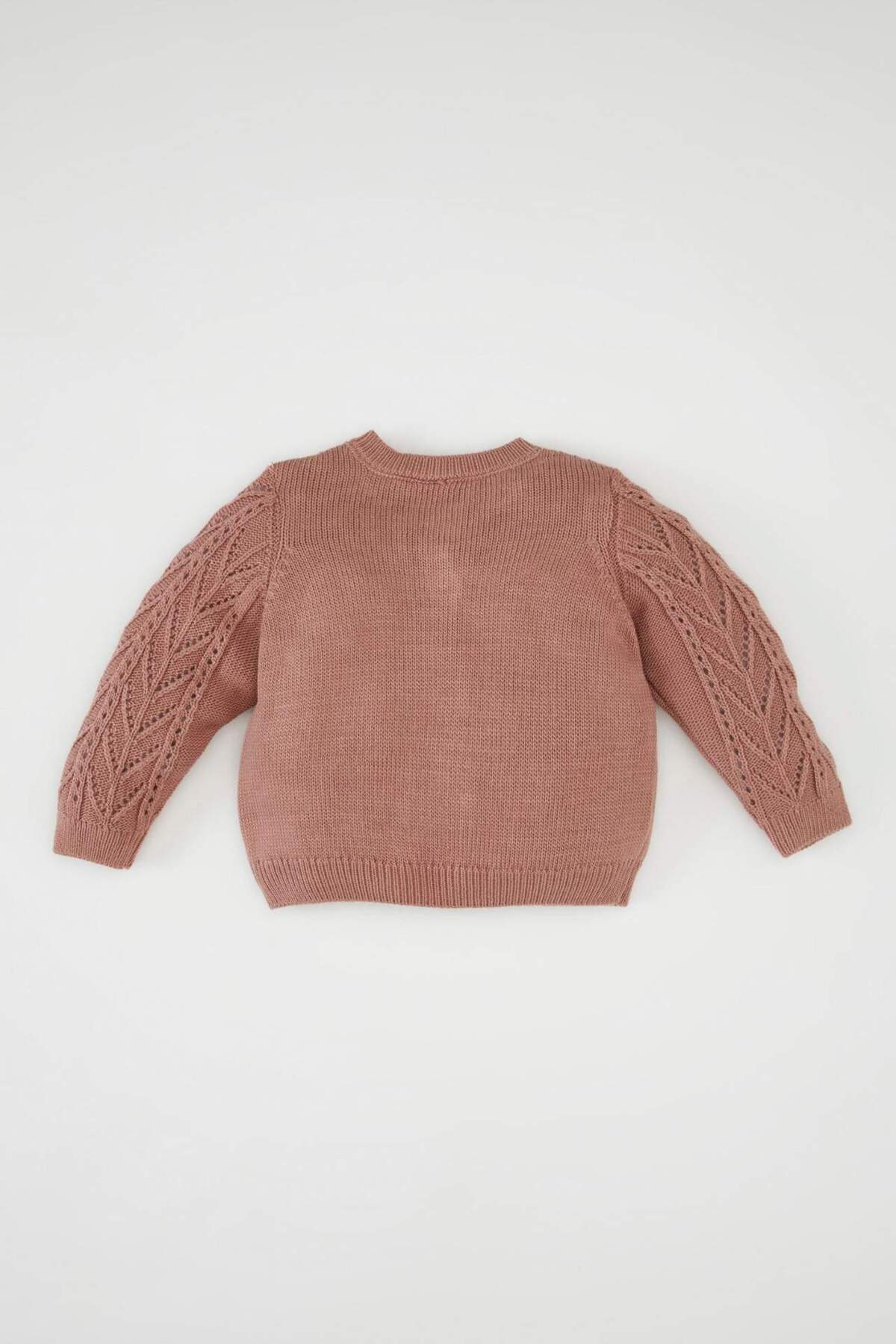 Defacto Basic Düz Triko Bisiklet Yaka Düğmeli Hırka Kız Bebek C7905A524AU fotoğrafı 5 (önizleme)