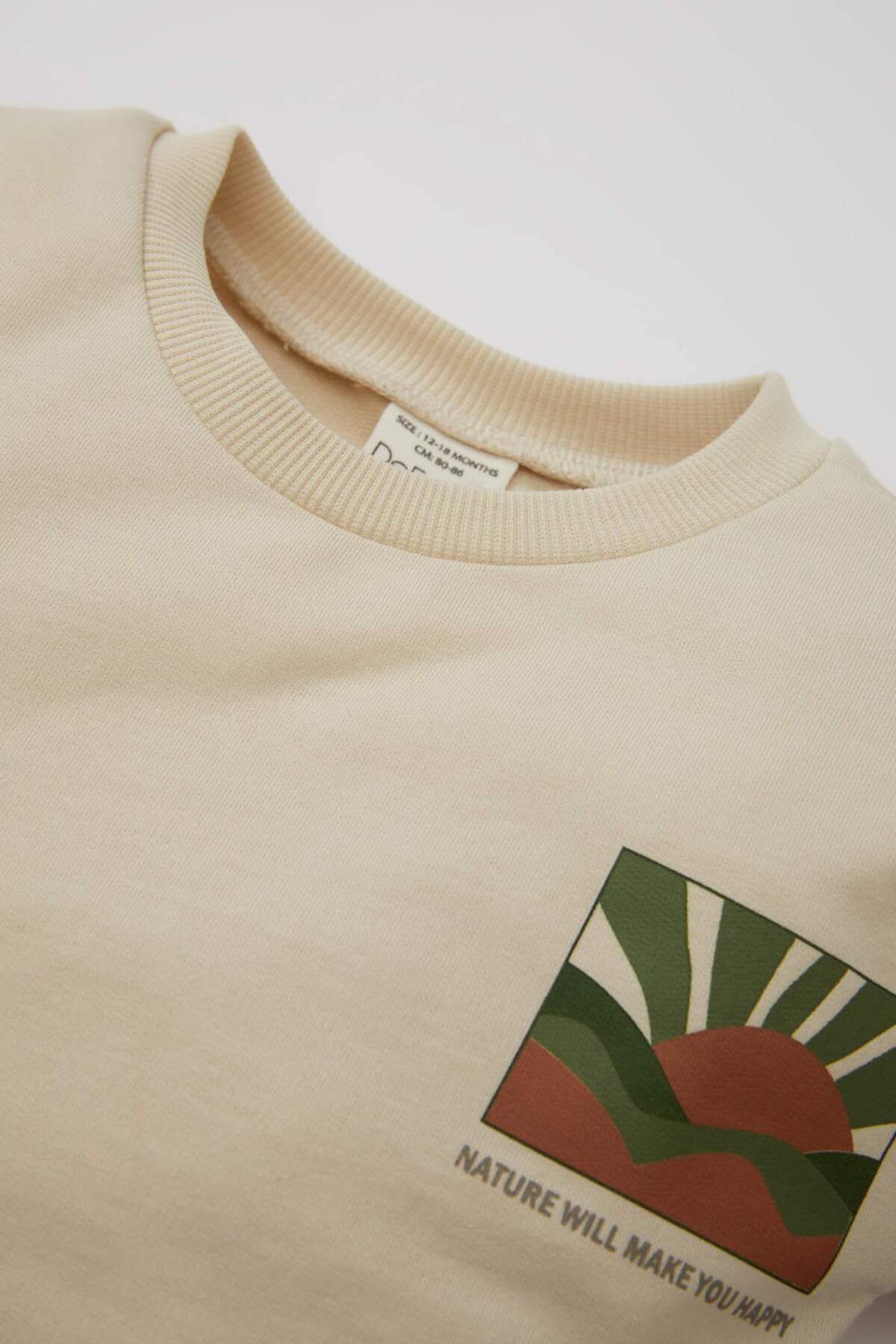 Defacto Erkek Bebek 2li Takım Baskılı Sweatshirt Kargo Cepli Beli Lastikli Pantolon D3348A524AU fotoğrafı 3 (önizleme)