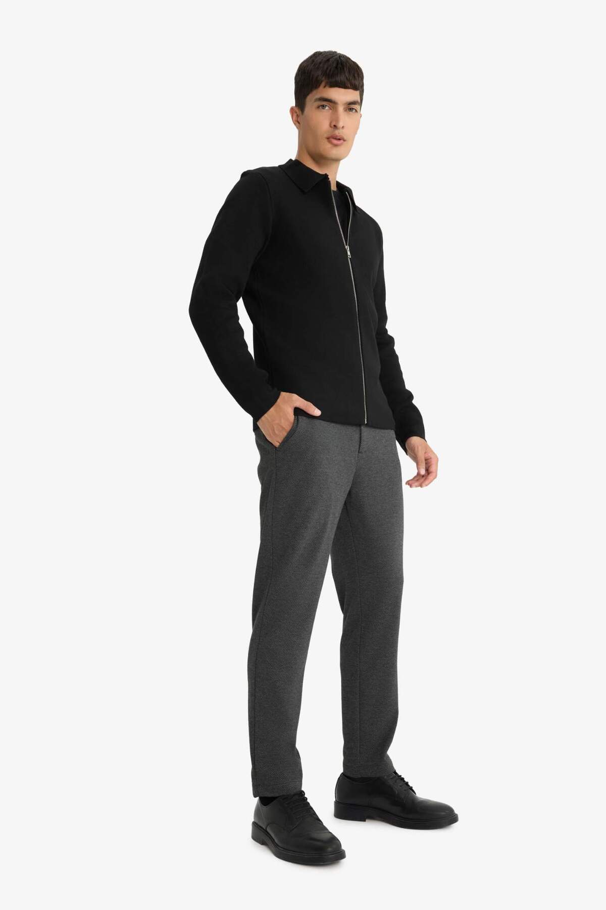 Defacto  Standart Fit Normal Kesim Polo Yaka Triko Hırka D3592AX24WN - Görsel 2