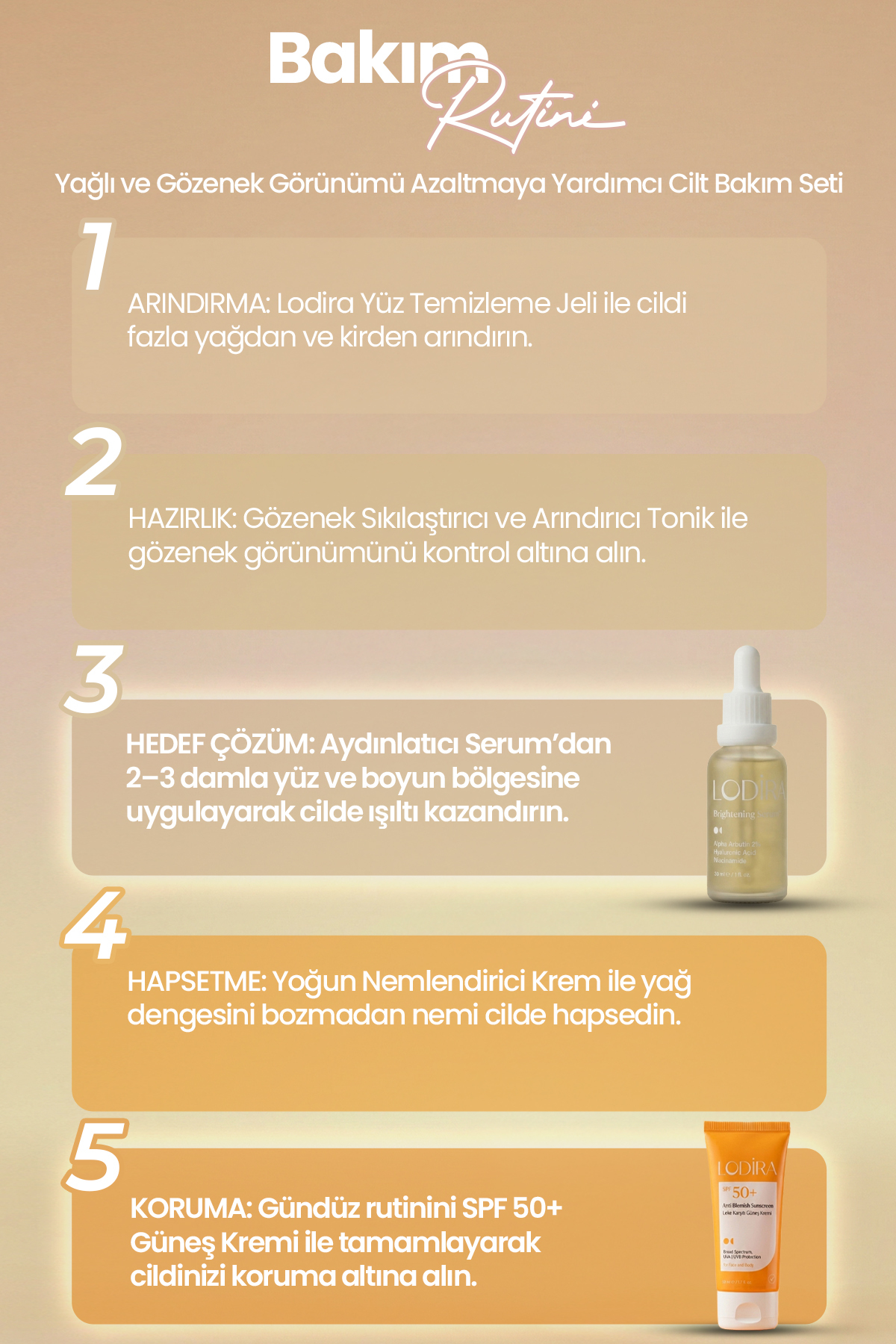 Yağlı Ve Geniş Gözenekli Ciltler İçin Bakım Seti 50ml+30ml — LDR-020 — تصویر 6 از 8