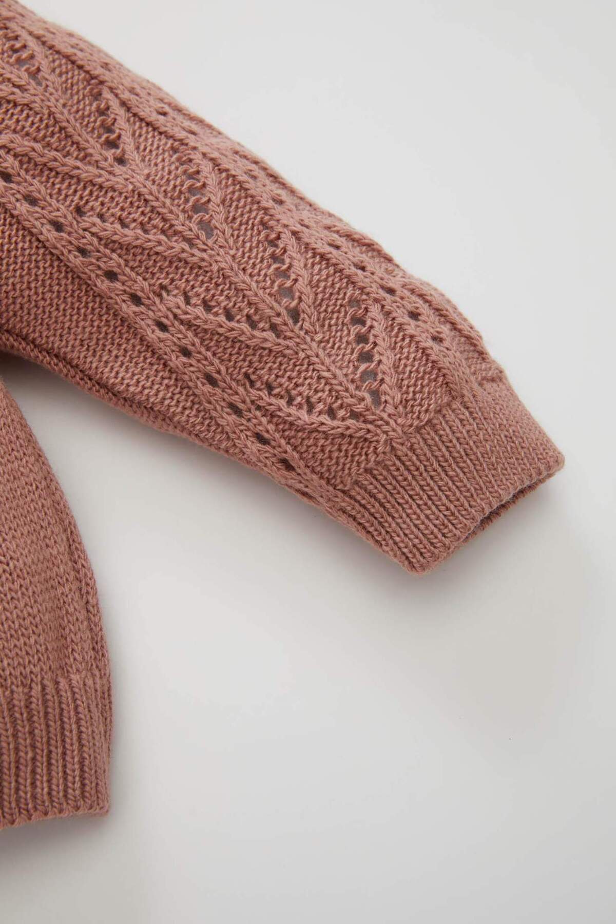 Defacto Basic Düz Triko Bisiklet Yaka Düğmeli Hırka Kız Bebek C7905A524AU fotoğrafı 3 (önizleme)