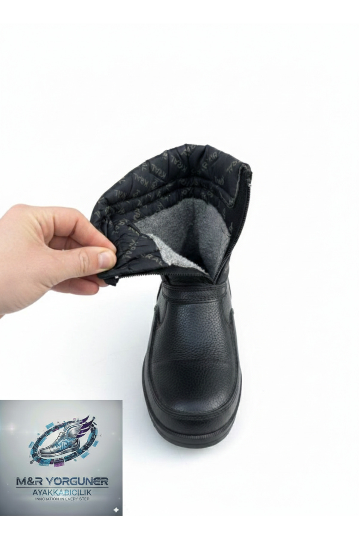 KRAL PLASTİK  Erkek Lastik Kar Botu İçi Yünlü Fermuarlı 36-44 - Görsel 3