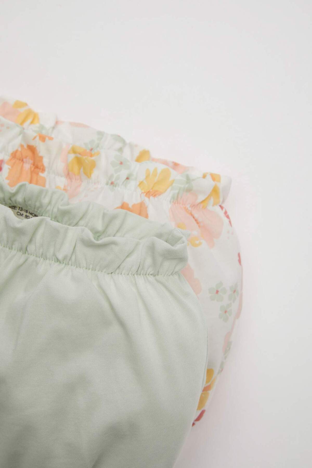 Defacto Kız Bebek Çiçekli Penye 2'li Şort C4396A524SM fotoğrafı 2 (önizleme)