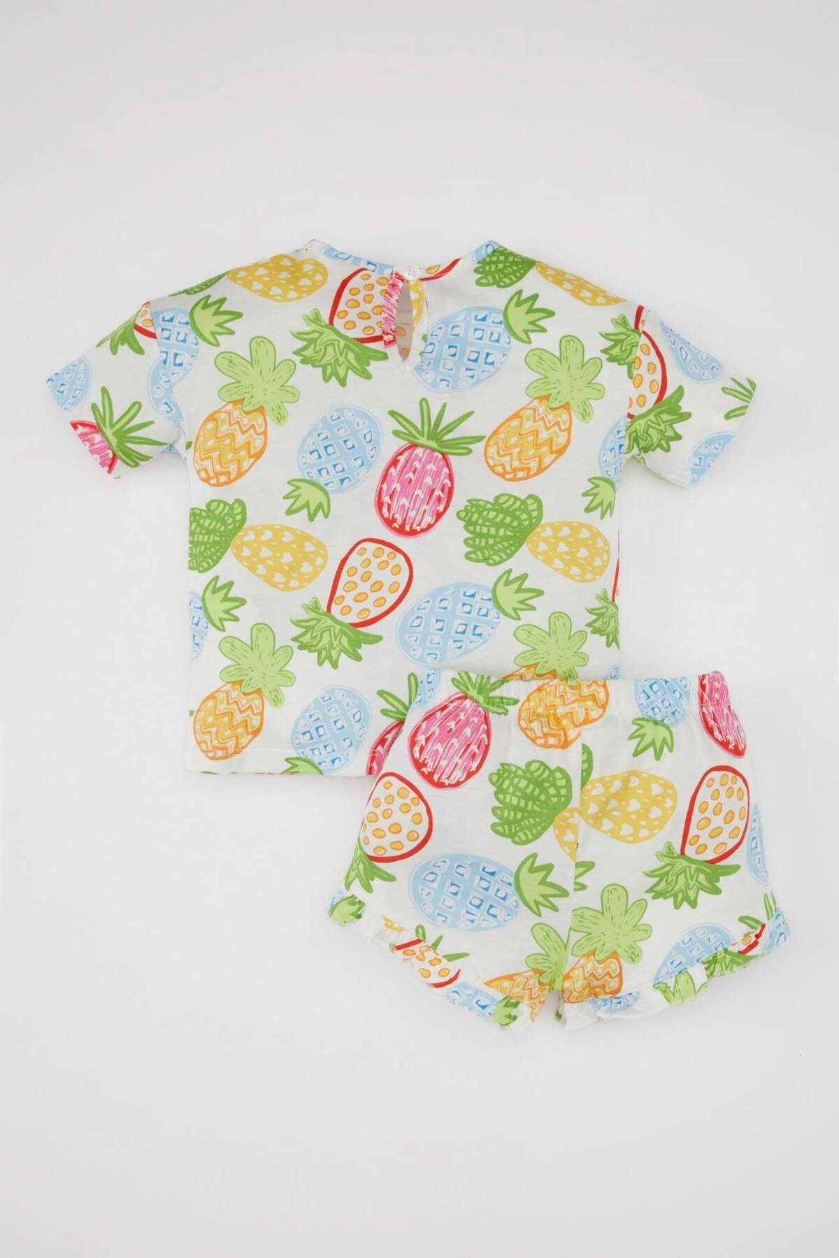 Defacto Kız Bebek 2li Takım Çiçekli Kısa Kollu Tişört Şort Z8976A224SM fotoğrafı 5 (önizleme)