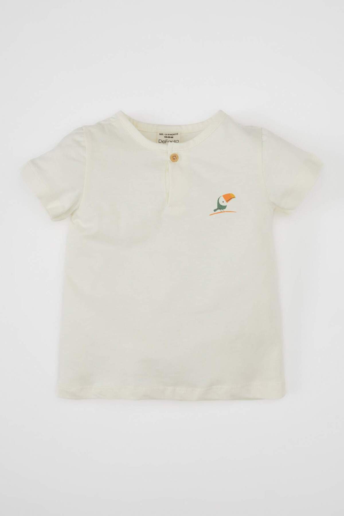 Defacto Erkek Bebek 3'lü Takım Müslin Palmiye Desenli Askılı Tulum Kısa Kollu Tişört Şapka D0768A524HS fotoğrafı 2 (önizleme)