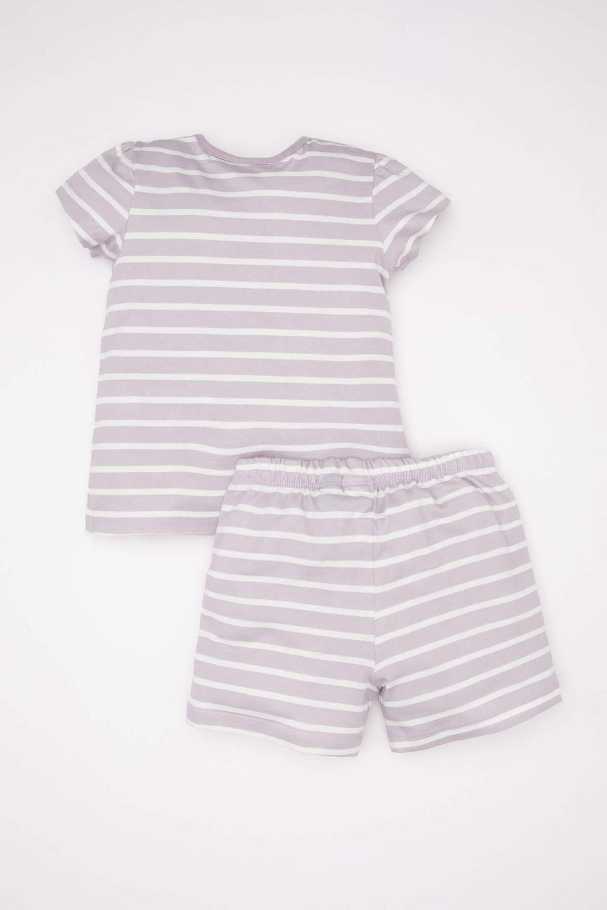 Defacto Kız Bebek Disney Lilo & Stitch Pijama Takımı Penye Kısa Kollu Üst Şort C3478A524HS fotoğrafı 5 (önizleme)